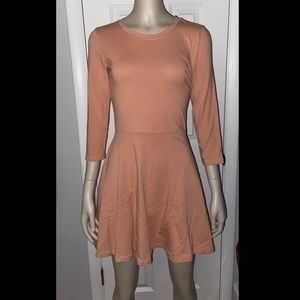 Peach A-Line Skater Summer Dress